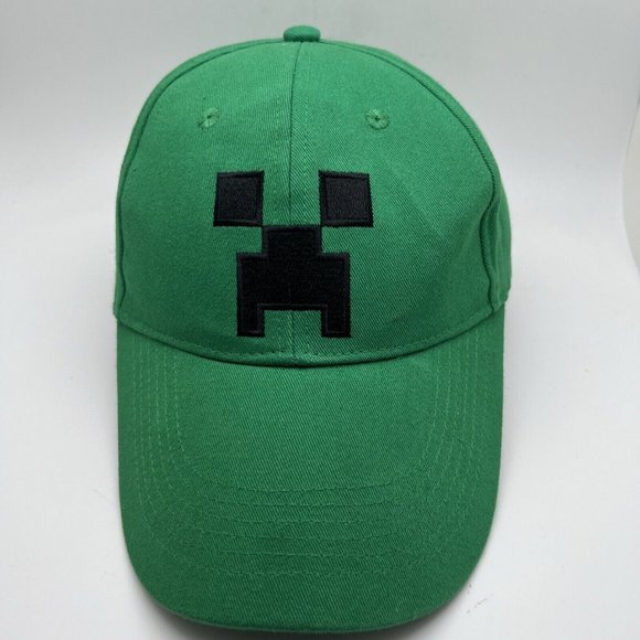 Minecraft Creeper Baseball Cap Hat Youth one size Adjustable Green Jinx GR7 - Picture 1 of 5